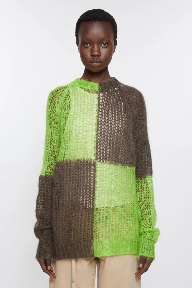 Acne Studios Loose Knit Mohair Jumper Greenkhaki Women Knitwear