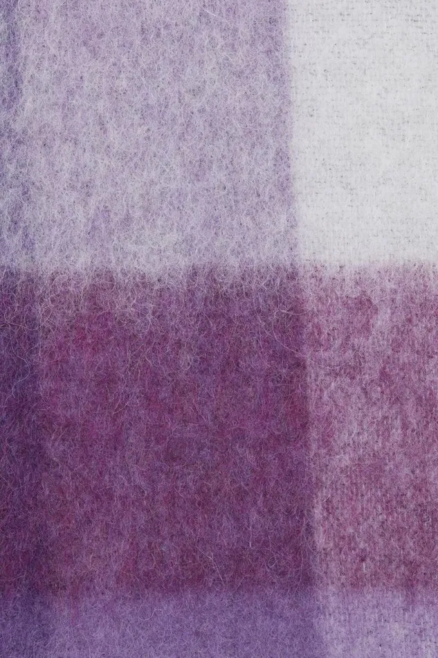 Acne Studios Mohair Checked Scarf Purplewhite Men Scarves