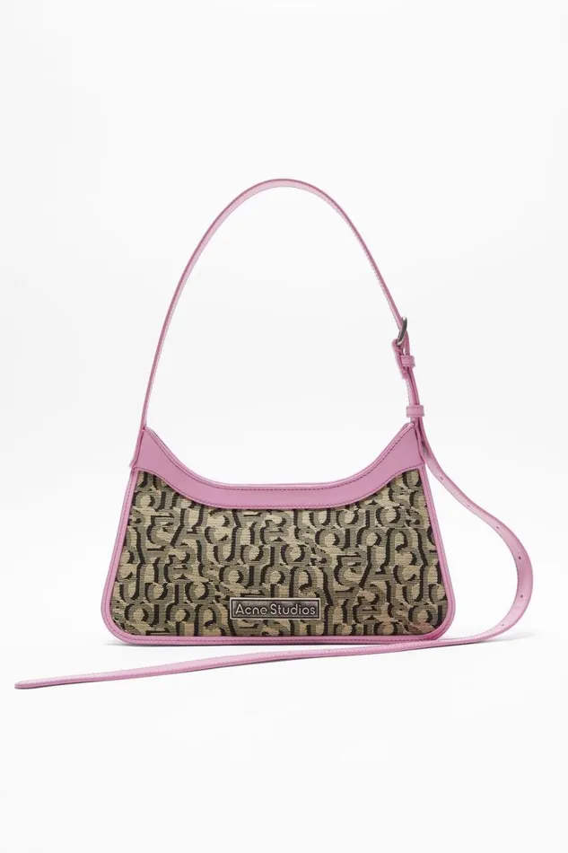 Acne Studios Monogram Platt Mini Shoulder Bag Beigepink Men Bags