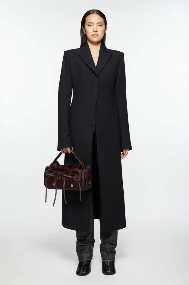 Acne Studios Multipocket Furry Leather Bag Dark Burgundy Men Bags