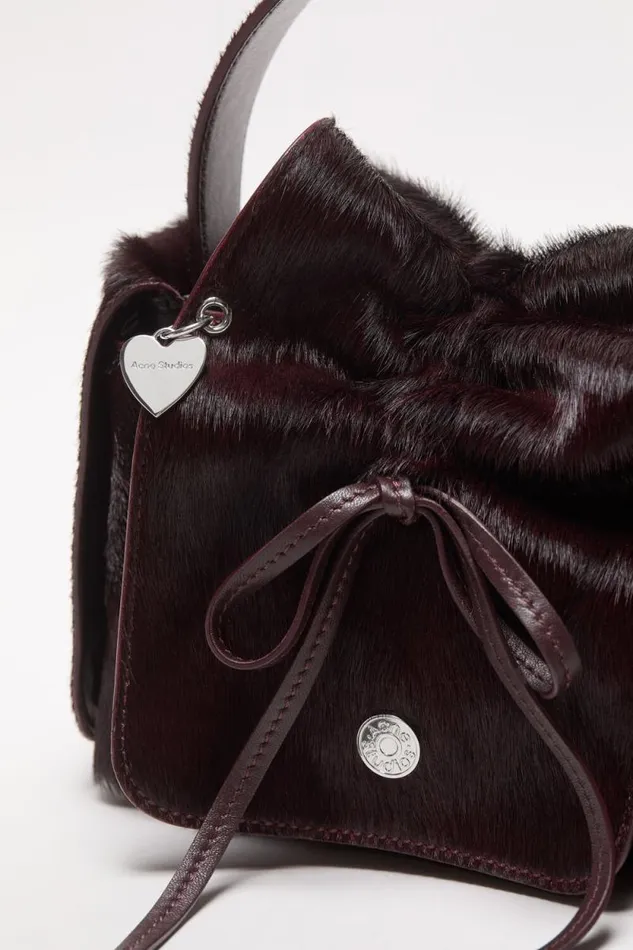 Acne Studios Multipocket Furry Leather Bag Dark Burgundy Men Bags