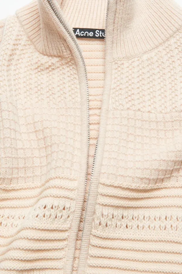 Acne Studios Patchwork Knit Cardigan Oatmeal Melange Men Knitwear