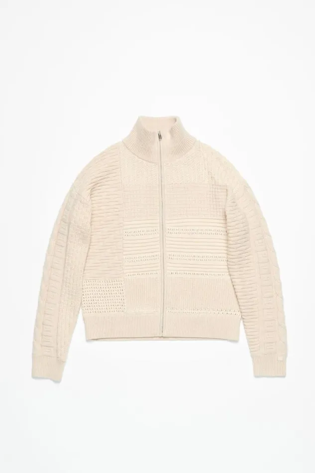 Acne Studios Patchwork Knit Cardigan Oatmeal Melange Men Knitwear
