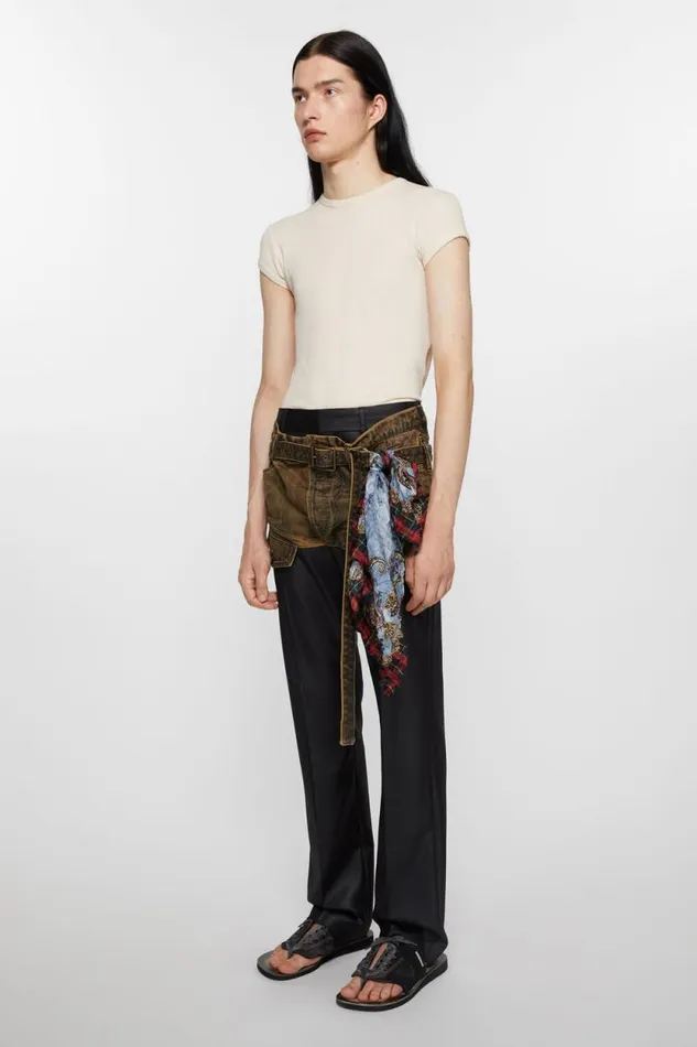 Acne Studios Print Silk Scarf Bluered Men Scarves Acne Studios Print Silk Scarf Bluered Men Scarves