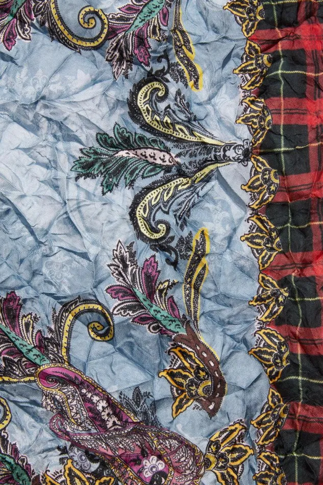 Acne Studios Print Silk Scarf Bluered Men Scarves Acne Studios Print Silk Scarf Bluered Men Scarves