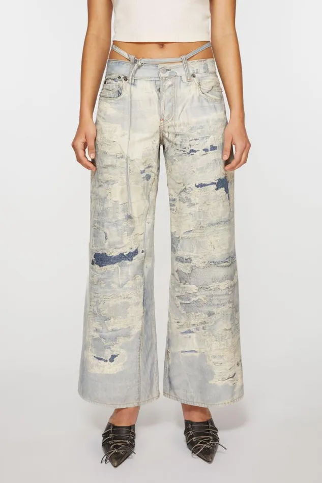 Acne Studios Regular Fit Trousers 8211 2004 Light Blue Women Jeans