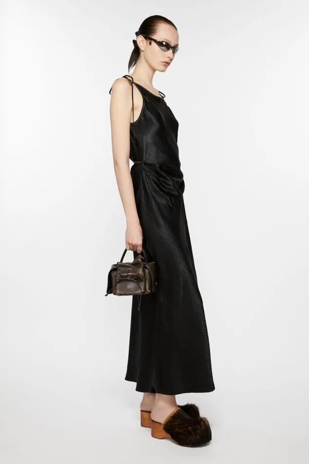 Acne Studios Satin Dress Black Women Dresses