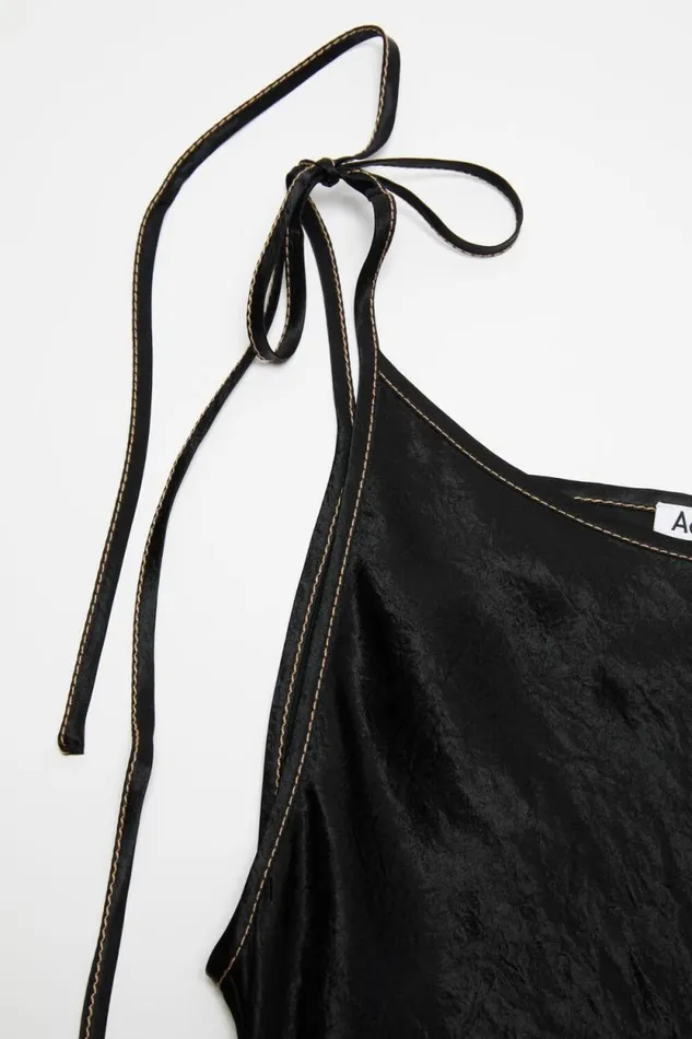 Acne Studios Satin Dress Black Women Dresses
