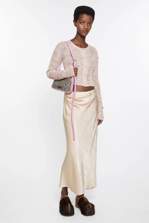 Acne Studios Satin Wrap Skirt Shell Beige Women Skirts Acne Studios Satin Wrap Skirt Shell Beige Women Skirts