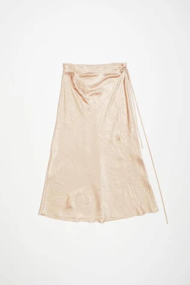 Acne Studios Satin Wrap Skirt Shell Beige Women Skirts Acne Studios Satin Wrap Skirt Shell Beige Women Skirts