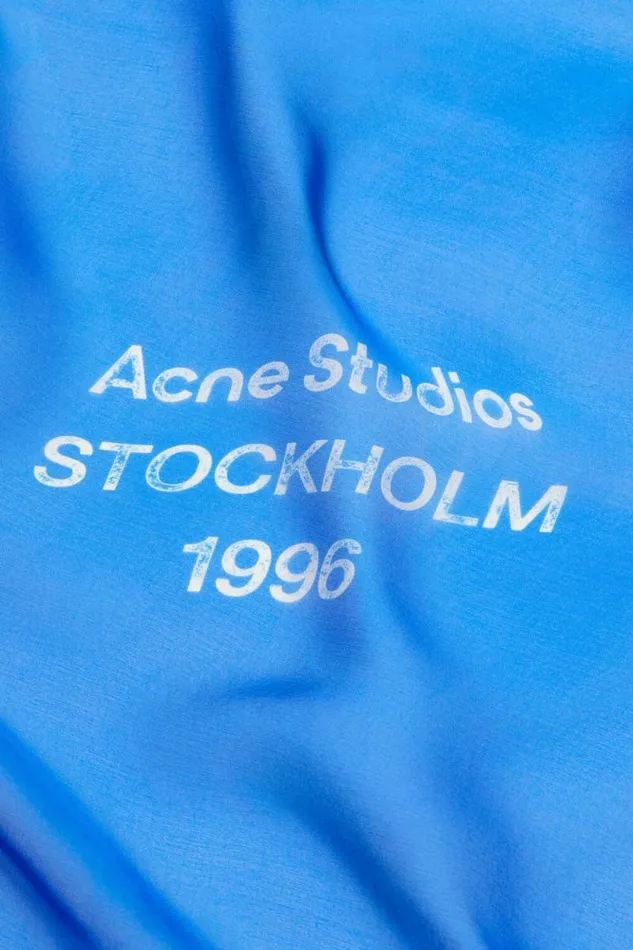 Acne Studios Silk Scarf Electric Blue Men Scarves Acne Studios Silk Scarf Electric Blue Men Scarves