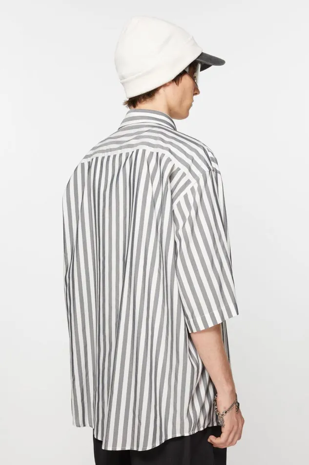 Acne Studios Stripe Buttonup Shirt Blackwhite Men Shirts