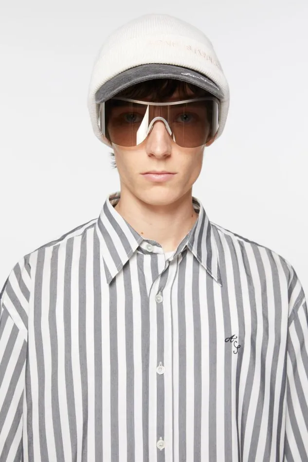 Acne Studios Stripe Buttonup Shirt Blackwhite Men Shirts