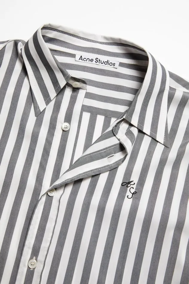 Acne Studios Stripe Buttonup Shirt Blackwhite Men Shirts
