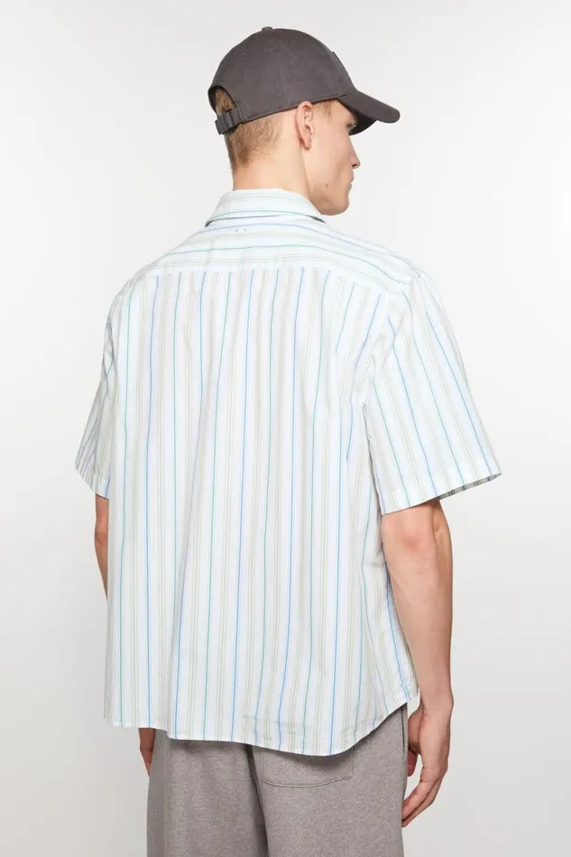 Acne Studios Stripe Buttonup Shirt Bluegreen Women Shirts and Blouses