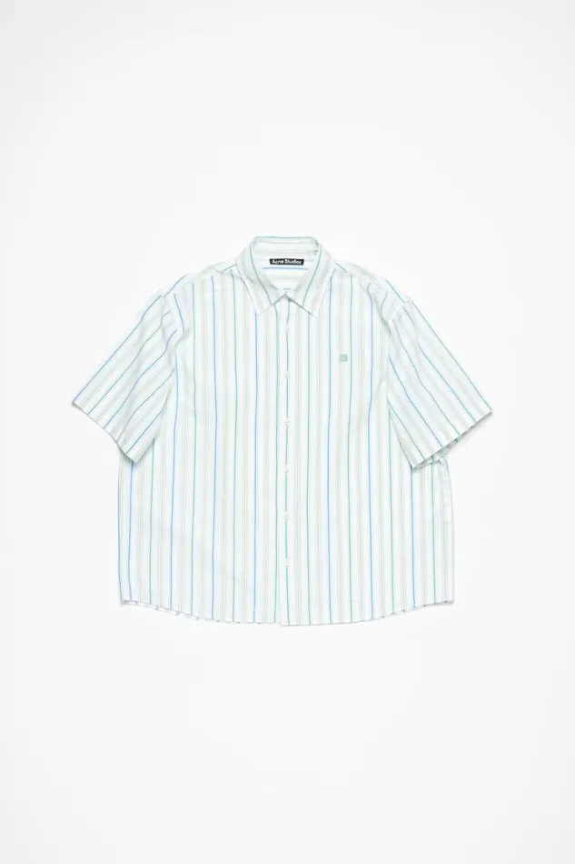 Acne Studios Stripe Buttonup Shirt Bluegreen Women Shirts and Blouses