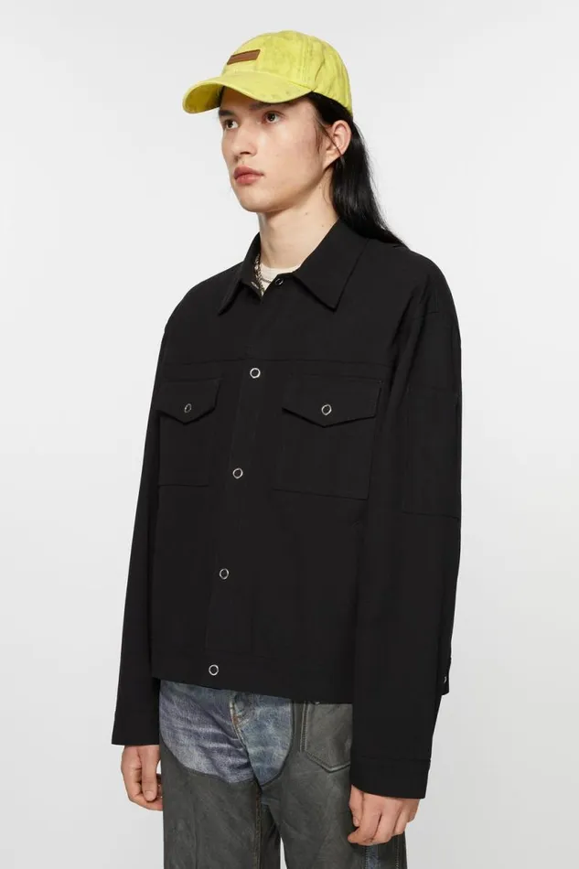 Acne Studios Twill Jacket Black Men Outerwear Acne Studios Twill Jacket Black Men Outerwear
