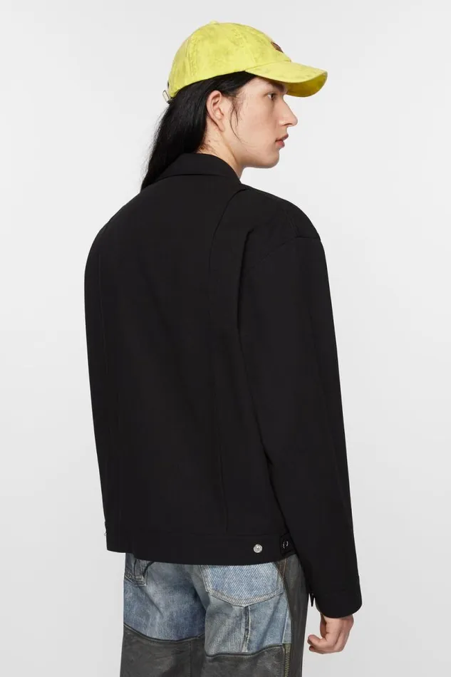 Acne Studios Twill Jacket Black Men Outerwear Acne Studios Twill Jacket Black Men Outerwear