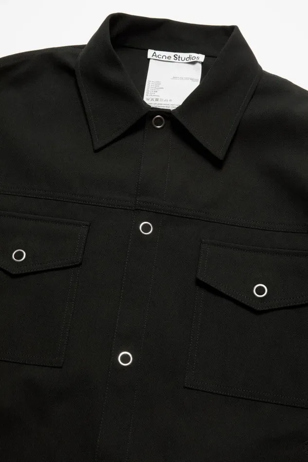 Acne Studios Twill Jacket Black Men Outerwear Acne Studios Twill Jacket Black Men Outerwear