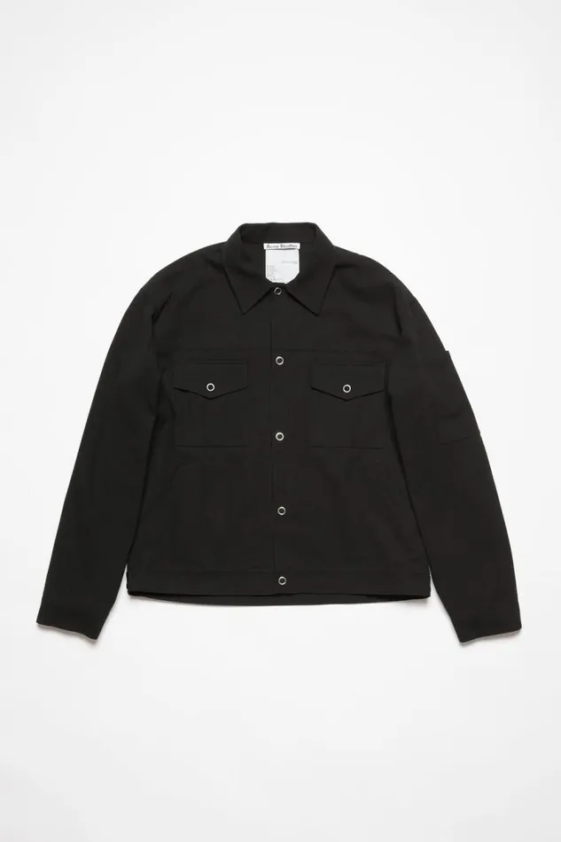 Acne Studios Twill Jacket Black Men Outerwear Acne Studios Twill Jacket Black Men Outerwear