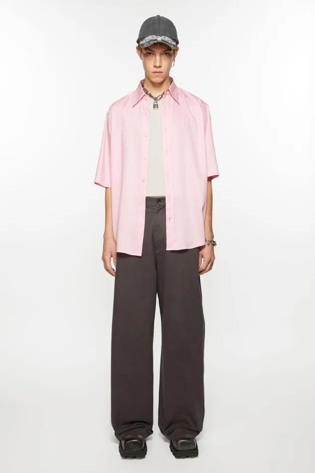 Acne Studios Twill Trousers Stone Black Men Trousers