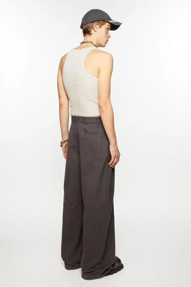 Acne Studios Twill Trousers Stone Black Men Trousers