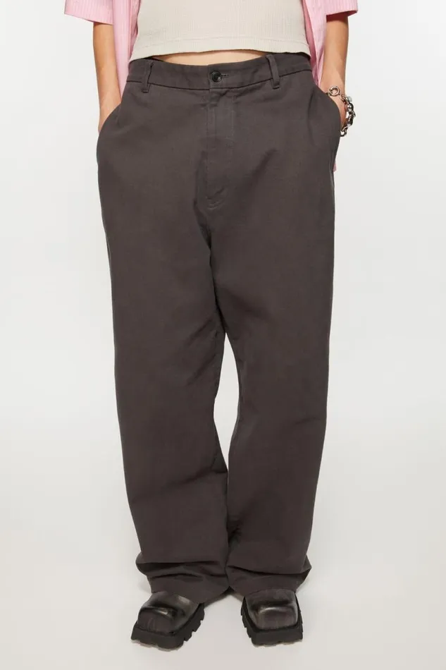Acne Studios Twill Trousers Stone Black Men Trousers