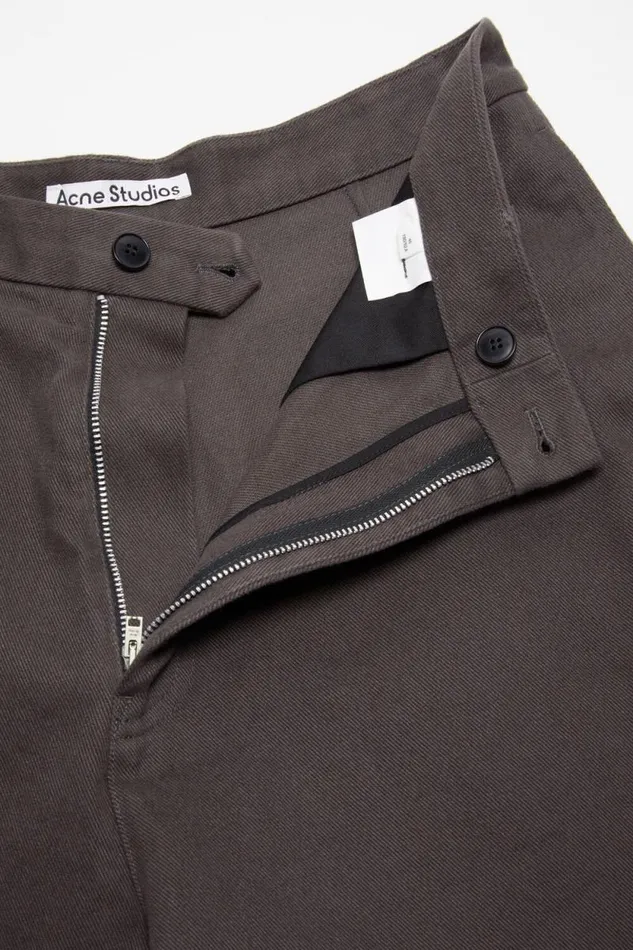 Acne Studios Twill Trousers Stone Black Men Trousers