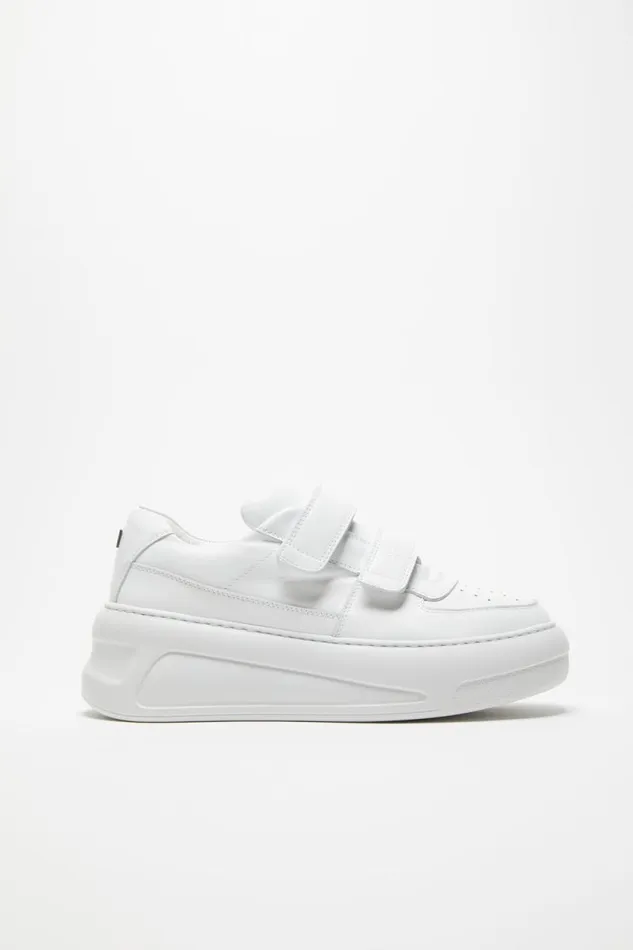Acne Studios Velcro Strap Platform Sneakers Optic Whiteoptic White Women Face Collection