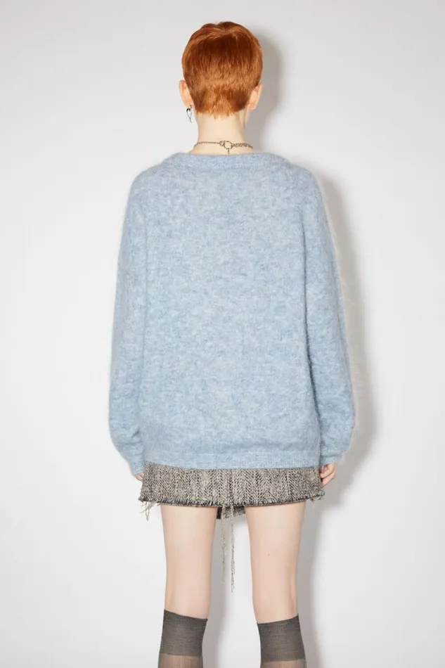 Acne Studios Wool Mohair Jumper Denim Blue Women Knitwear Acne Studios Wool Mohair Jumper Denim Blue Women Knitwear