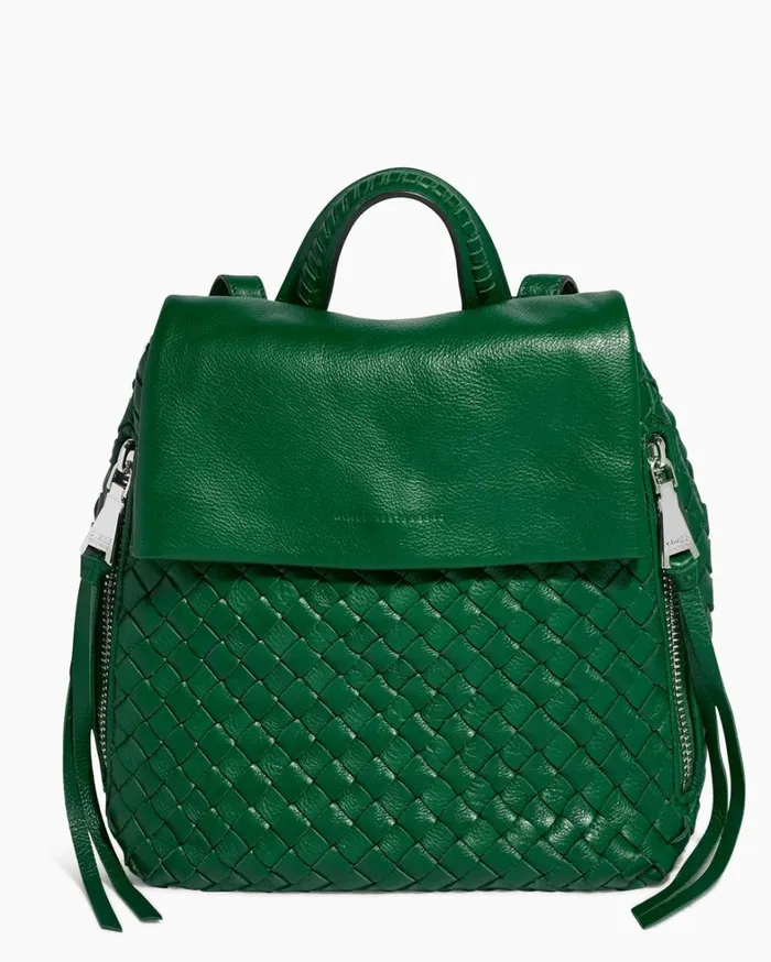 Aimee Kestenberg Backpacks Women Bali Backpack Kelly Green Woven