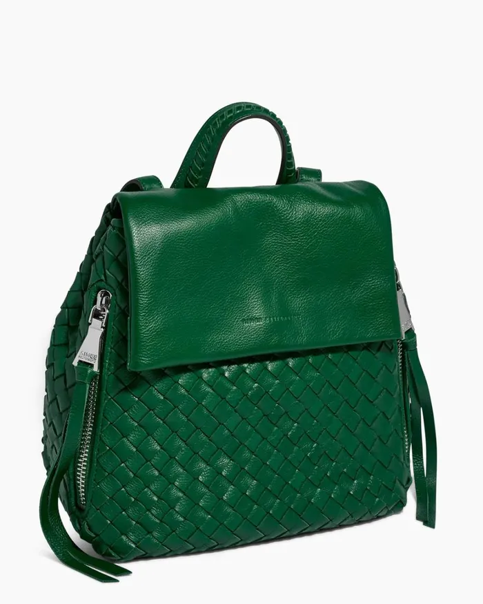 Aimee Kestenberg Backpacks Women Bali Backpack Kelly Green Woven