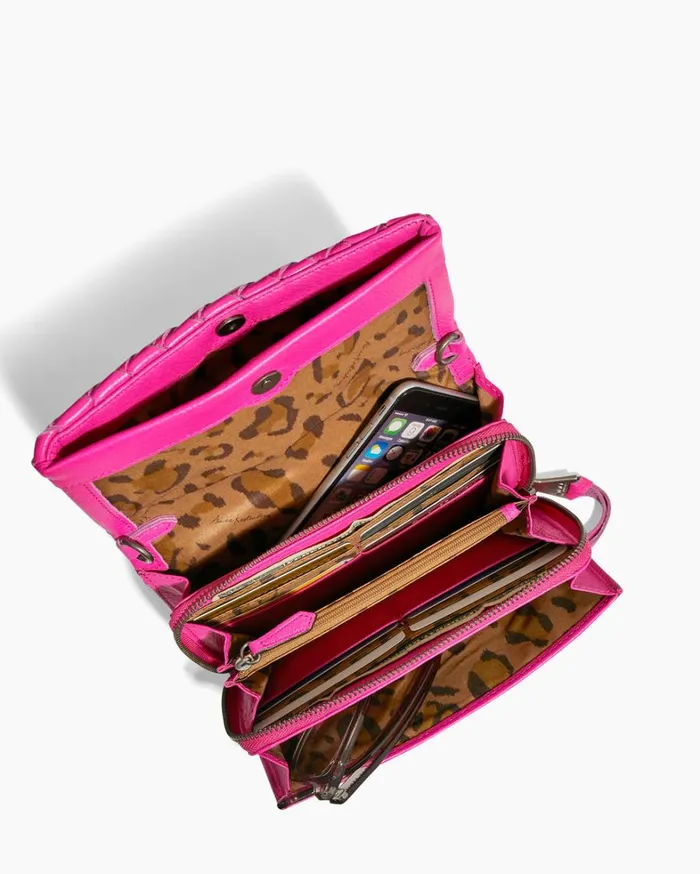 Aimee Kestenberg Crossbody Bags Women Bali Wallet Crossbody Hot Pink Woven
