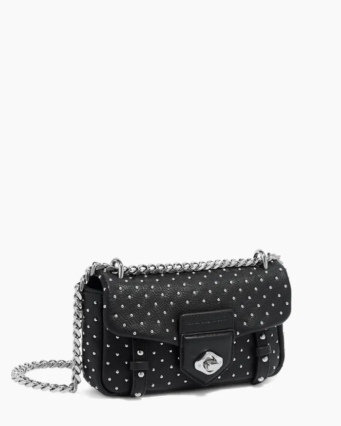 Aimee Kestenberg Shoulder Bags Women Chain Reaction Novelty Mini Shoulder Bag Black With Shiny Silver Studs