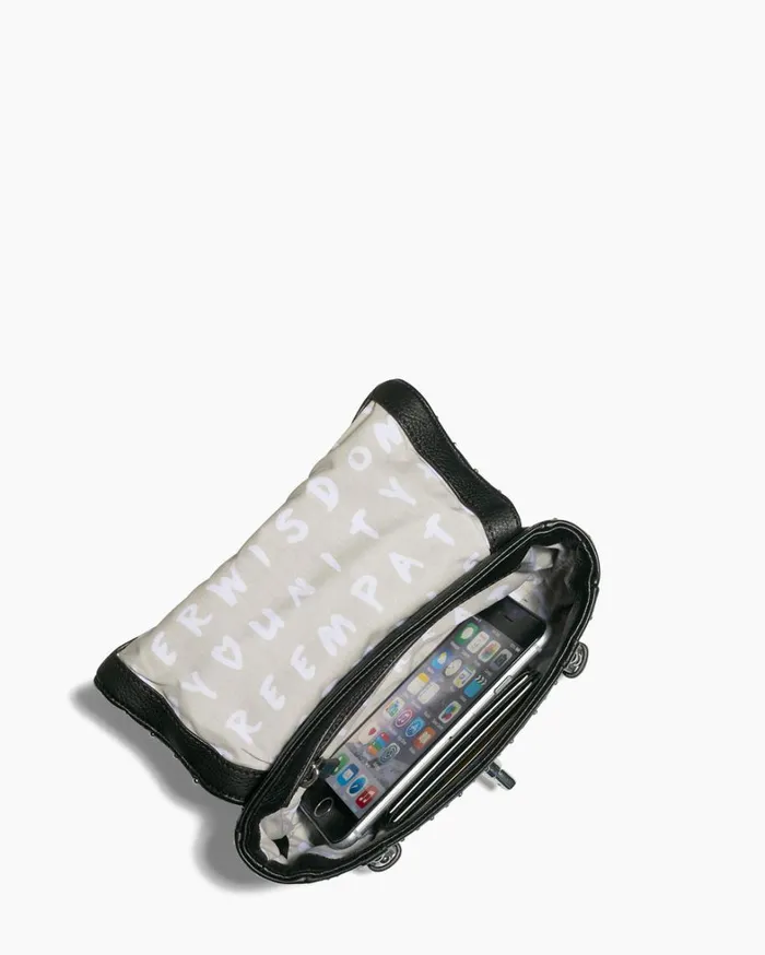 Aimee Kestenberg Shoulder Bags Women Chain Reaction Novelty Mini Shoulder Bag Black With Shiny Silver Studs