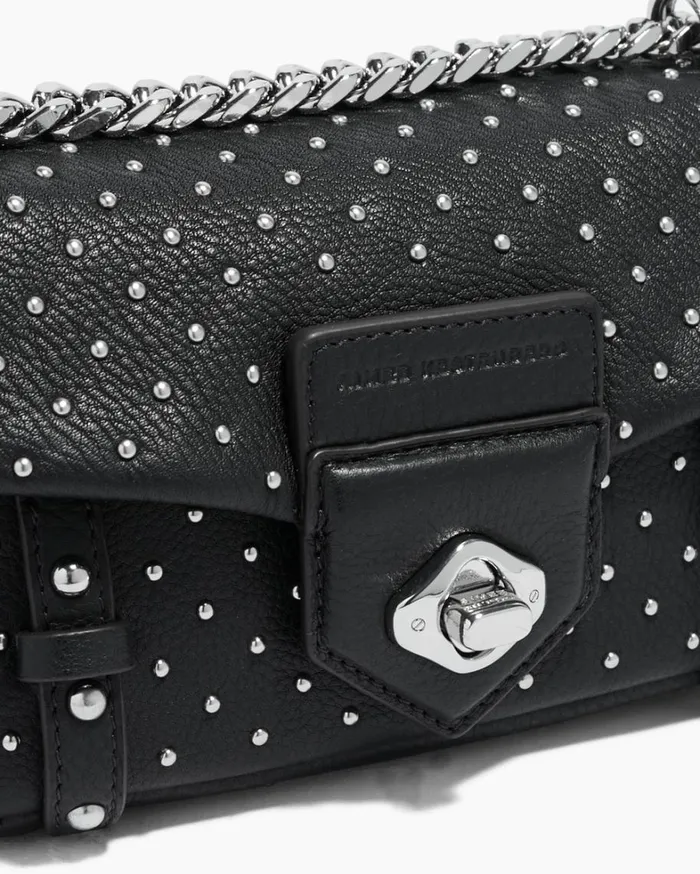 Aimee Kestenberg Shoulder Bags Women Chain Reaction Novelty Mini Shoulder Bag Black With Shiny Silver Studs