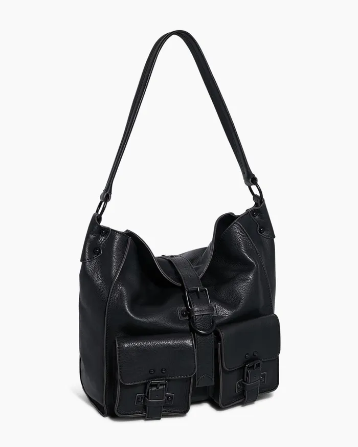 Aimee Kestenberg Shoulder Bags Women SaddleUp Hobo Black With Shiny Black