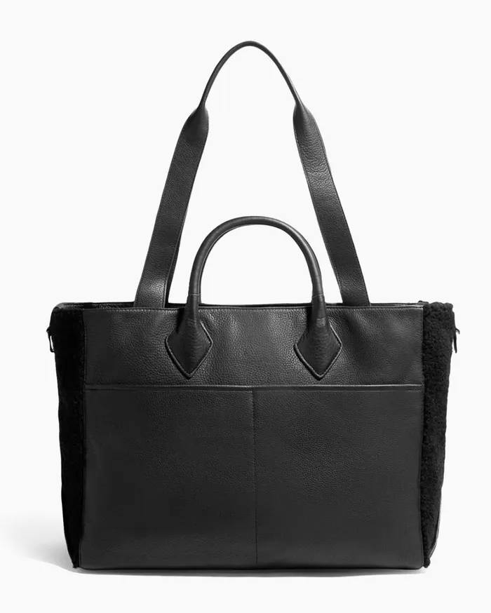 Aimee Kestenberg Tote Bags Women Speak Up Novelty Large Tote Black Shearling