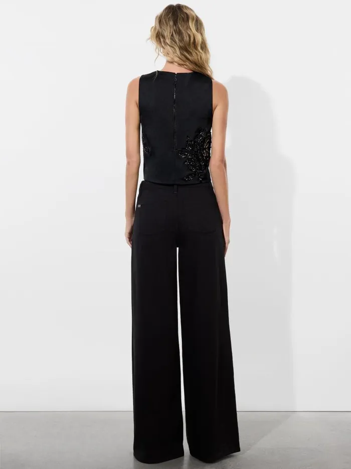Alice Olivia AMAL EMBELLISHED TANK Le Parisien Blackgunmetal Women Tops