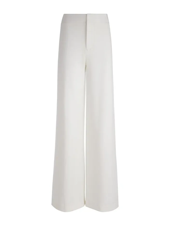Alice Olivia ANDRA HIGH RISE WIDE LEG PANT Off White Women Pants