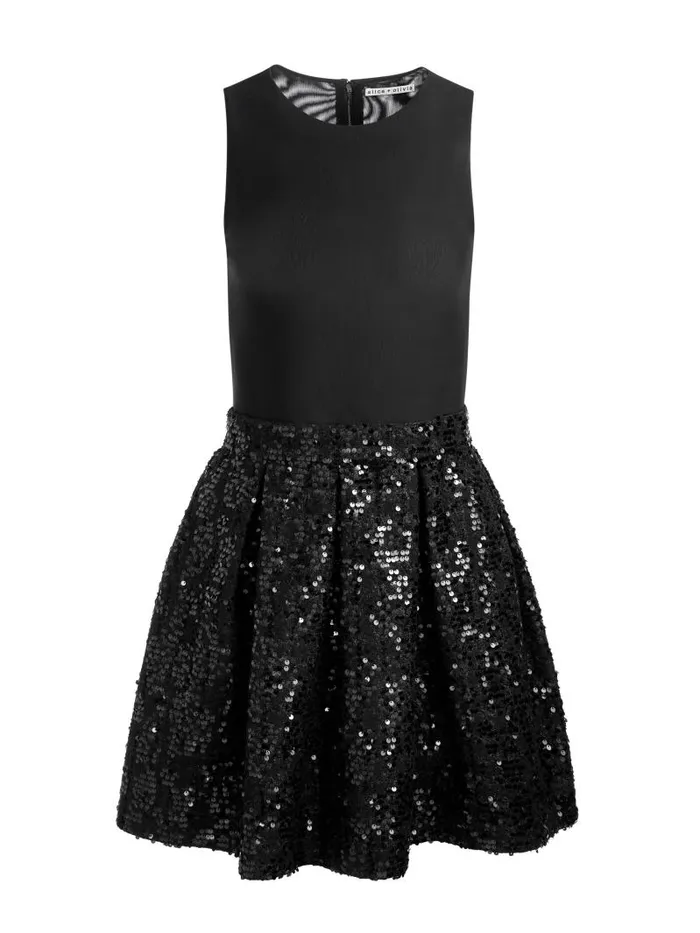 Alice Olivia CHARA SLEEVELESS MINI DRESS Black Women Dresses