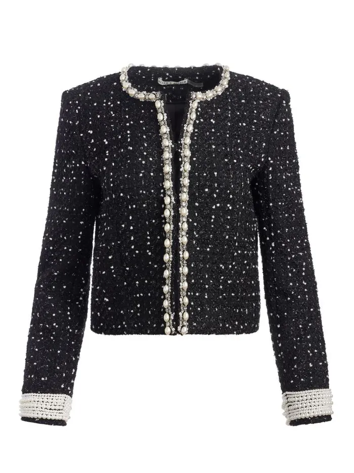 Alice Olivia DORIAN EMBELLISHED BOXY JACKET Blackwhite Women Jackets Coats