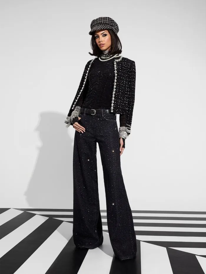 Alice Olivia DORIAN EMBELLISHED BOXY JACKET Blackwhite Women Jackets Coats