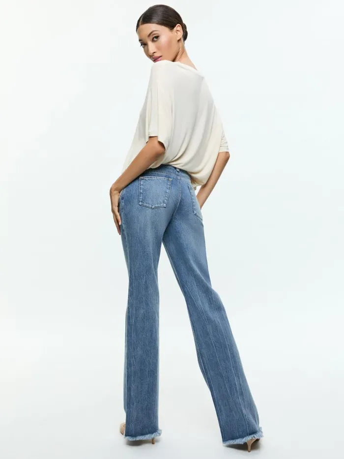Alice Olivia EVAN OVERSIZED TEE Oatmeal Women Tops