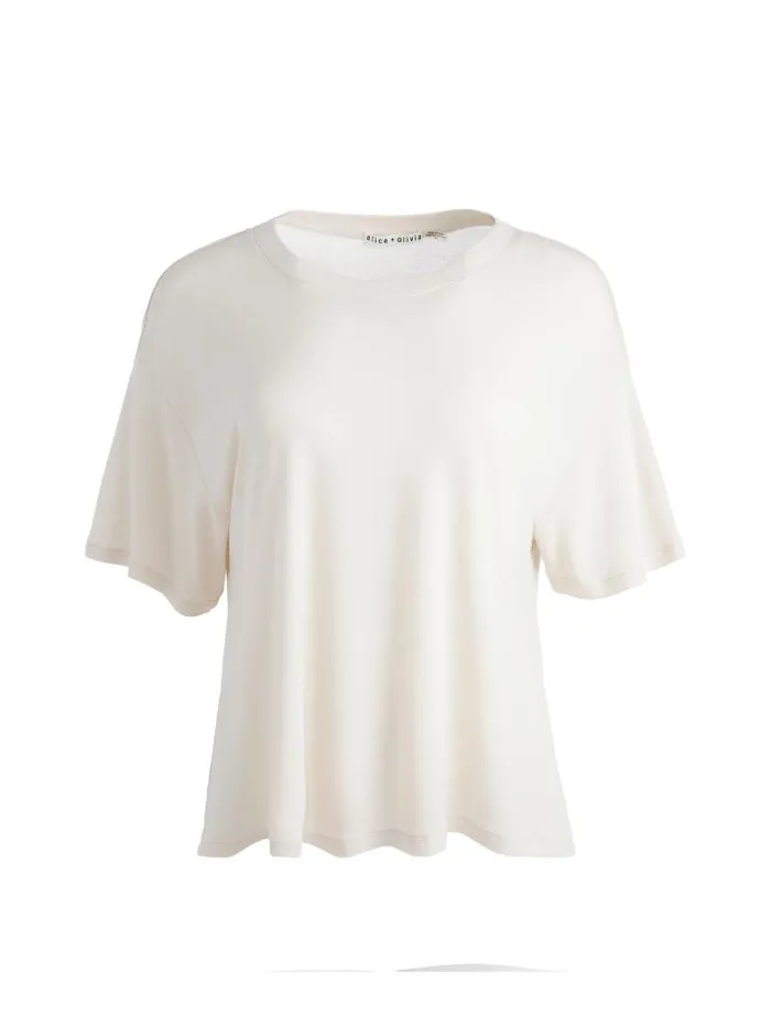 Alice Olivia EVAN OVERSIZED TEE Oatmeal Women Tops