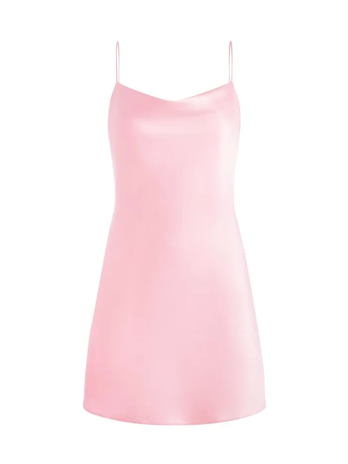 Alice Olivia HARMONY MINI SLIP DRESS Black Women Dresses