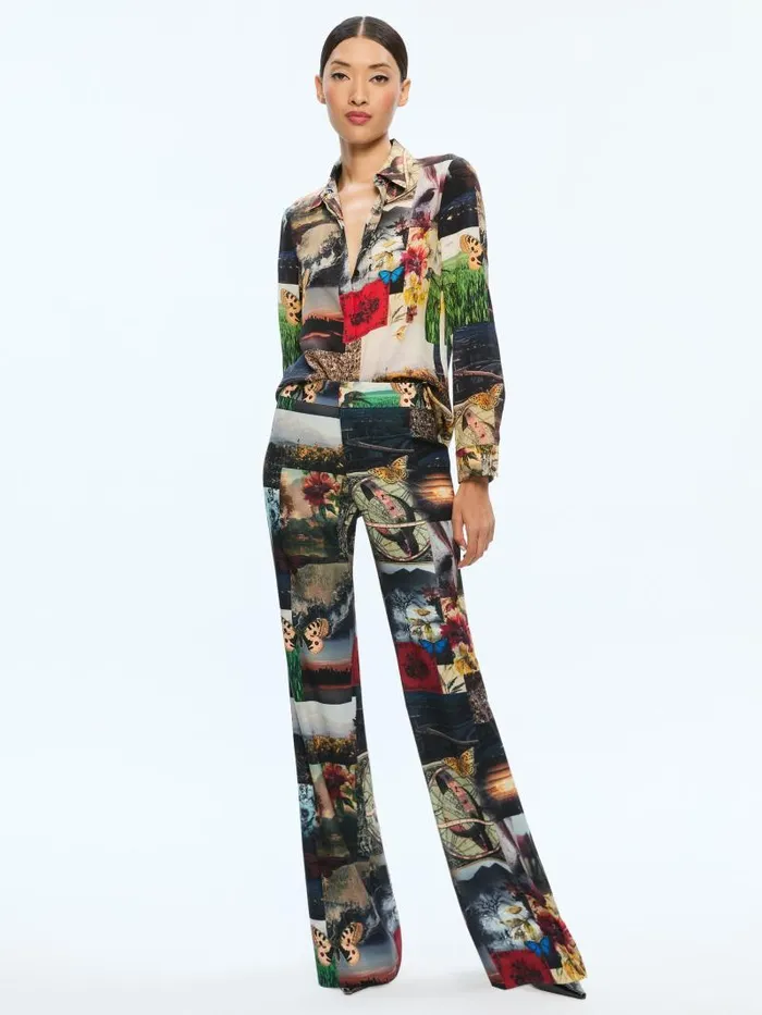 Alice Olivia LIVI LOW RISE TROUSER Eco Fusion Women Pants