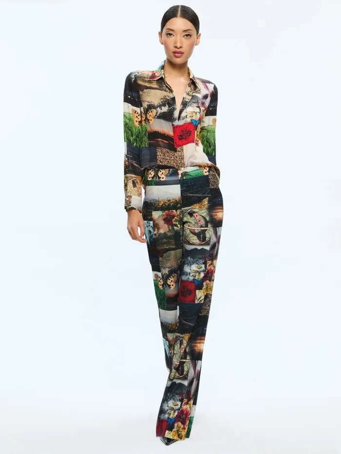 Alice Olivia LIVI LOW RISE TROUSER Eco Fusion Women Pants