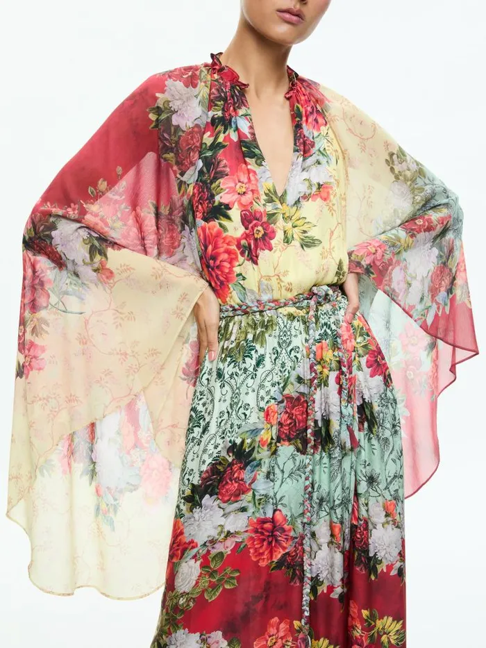 Alice Olivia MALINDA MAXI DRESS WITH SLIT Oakley Women Dresses