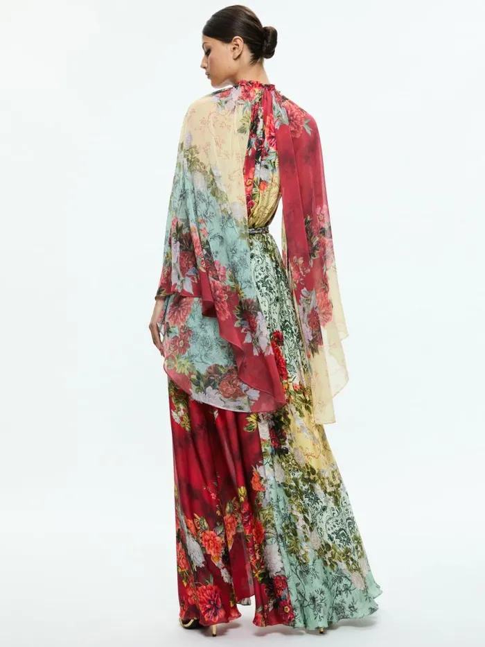 Alice Olivia MALINDA MAXI DRESS WITH SLIT Oakley Women Dresses